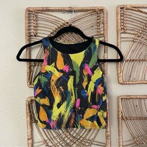 Lululemon Invigorate‎ Train Tank Top Coloful Removable Cups Women's Sz 4 B9